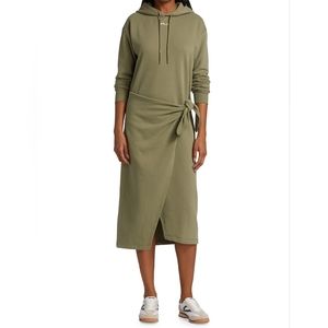 NWT Ralph Lauren RLX Performance Fleece Wrap Hoodie Dress in Sage Green